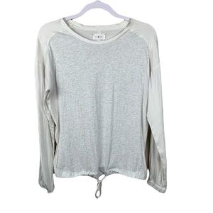 Lou & Grey Heathered Long Sleeve Top Spring Summer Top Gorgeous Wheat Color